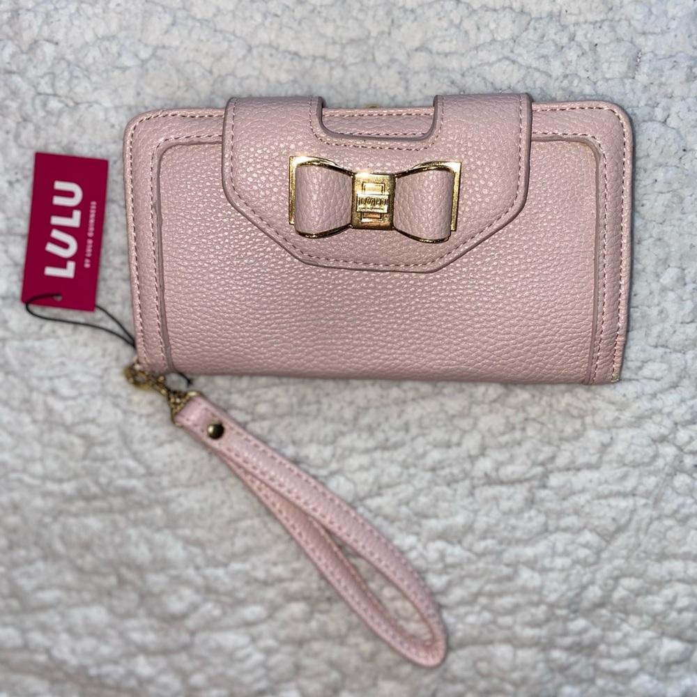 LULU Guinness Blush Wallet with Wrist Band